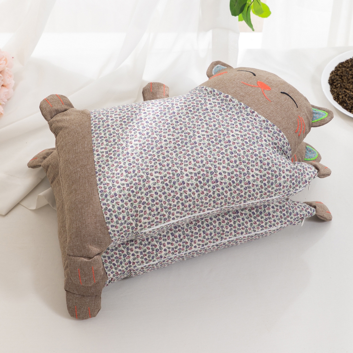 91家纺网 家纺一手货源 找家纺 （总）大熊枕芯 2025新款招财猫荞麦枕头枕芯