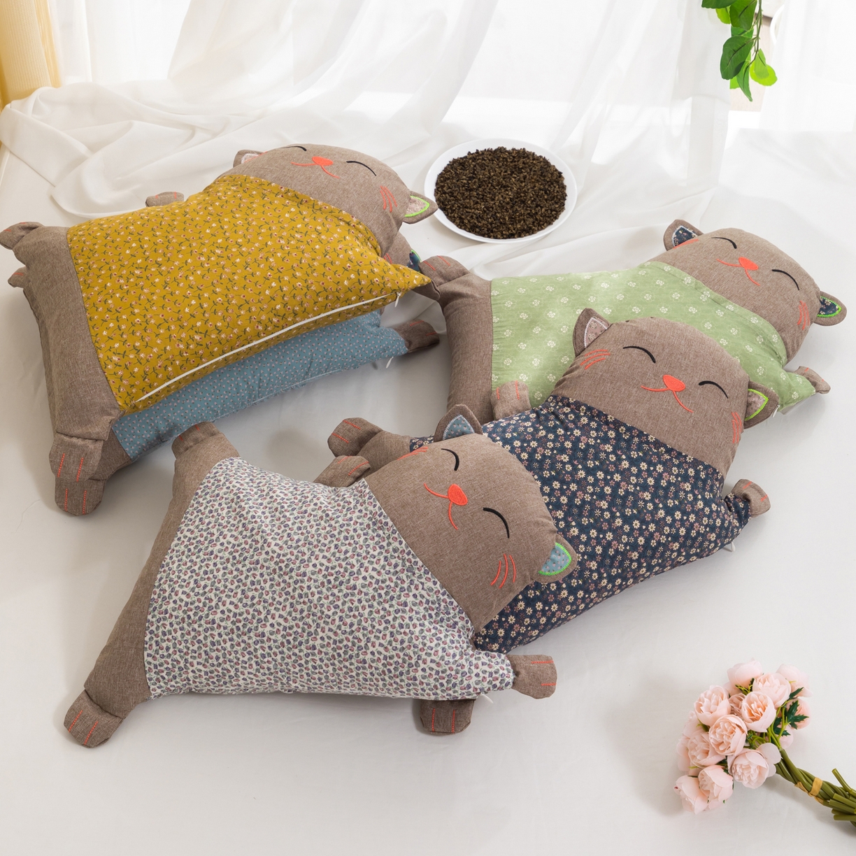 （总）大熊枕芯 2025新款招财猫荞麦枕头枕芯