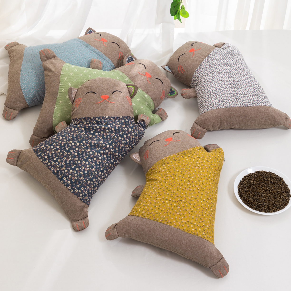 91家纺网 家纺一手货源 找家纺 （总）大熊枕芯 2025新款招财猫荞麦枕头枕芯