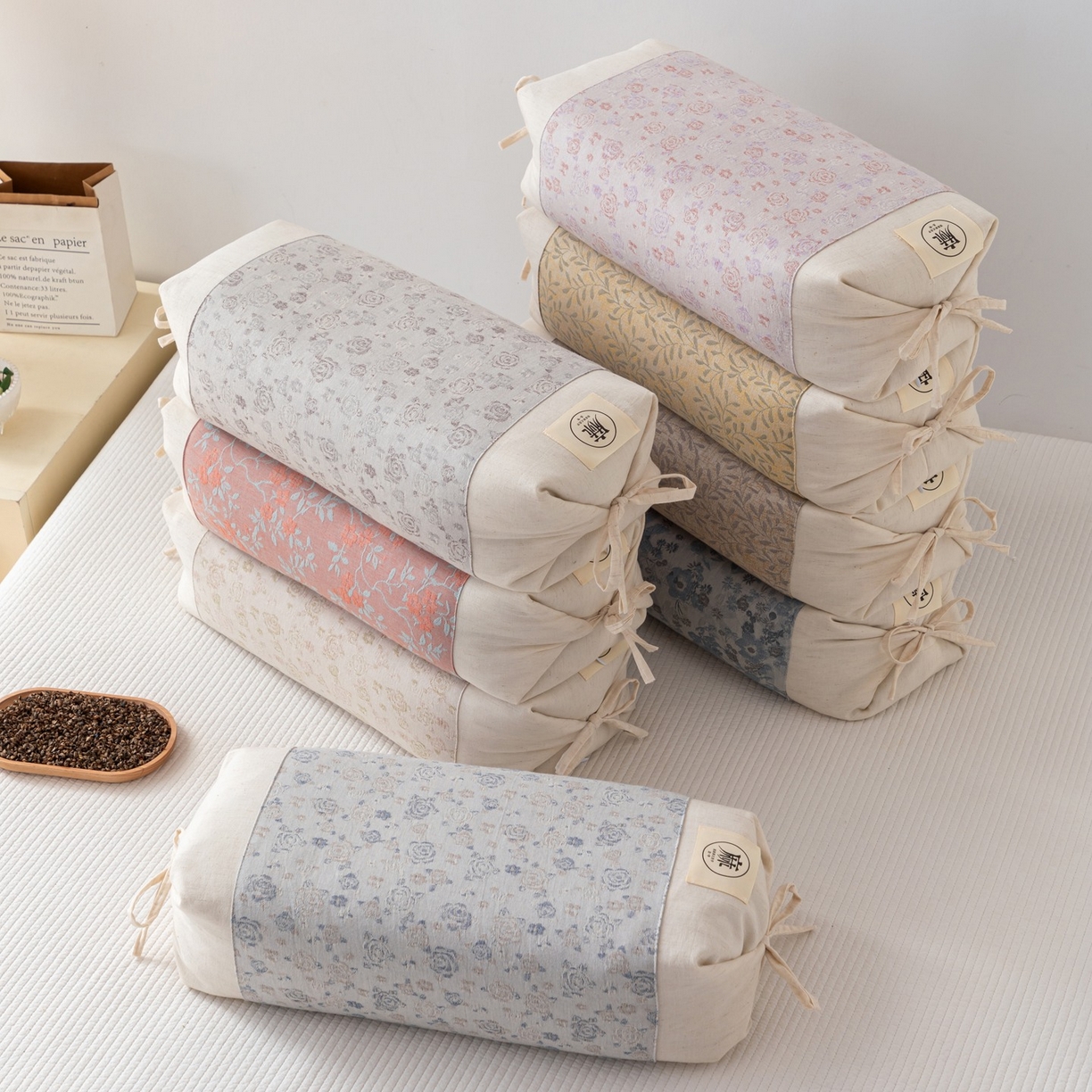 91家纺网 家纺一手货源 找家纺 （总）大熊枕芯 2025新款国潮棉麻荞麦枕头枕芯