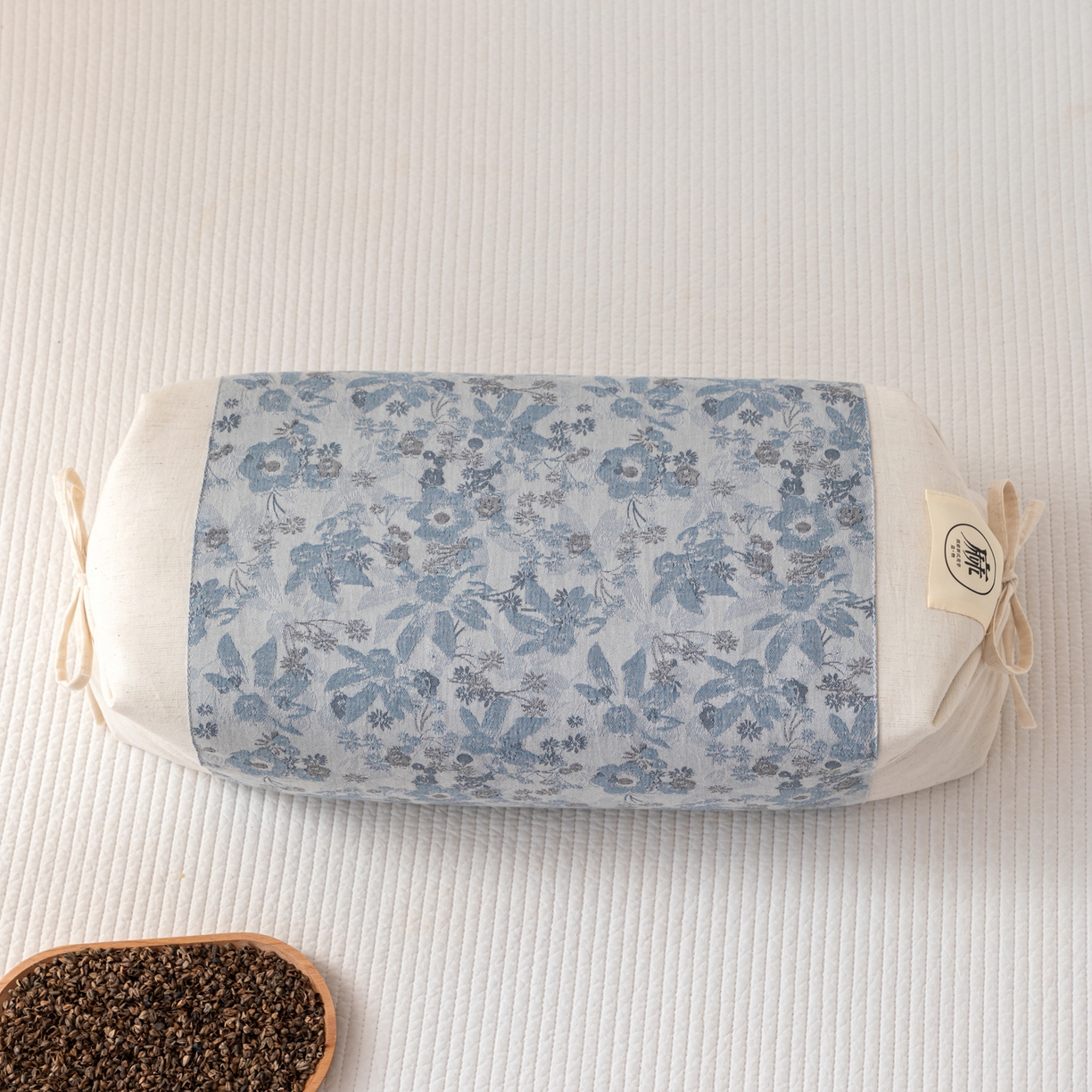 91家纺网 家纺一手货源 找家纺 大熊枕芯 2025新款国潮棉麻荞麦枕头枕芯 枫叶-蓝