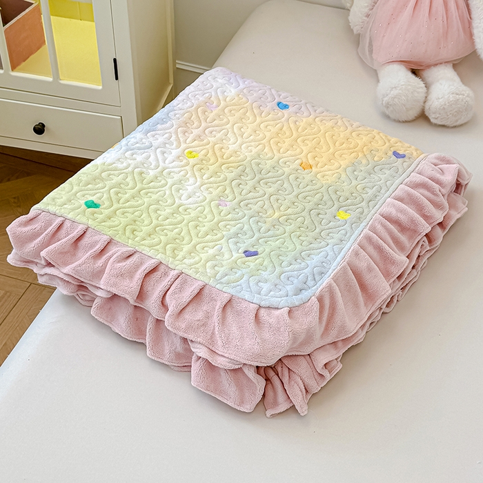 91家纺网 家纺一手货源 找家纺 （总）归属 2025新款牛奶绒花边床盖三件套系列（提供买家秀）