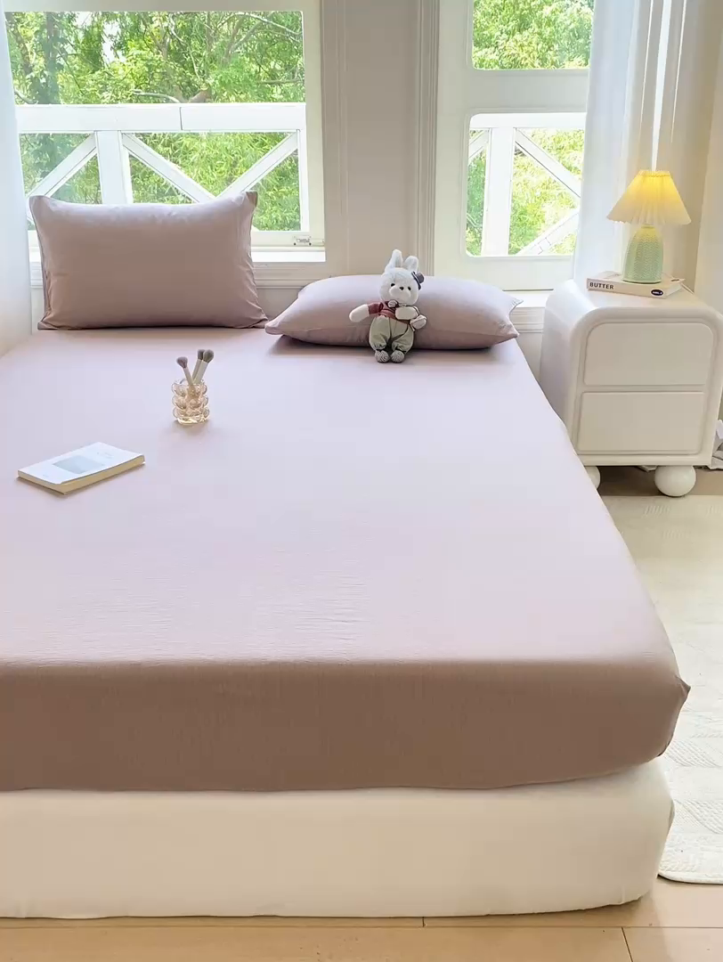 91家纺网 家纺一手货源 找家纺 （总）朵朵家纺  2025新款超柔纯色单床笠单品学生宿舍床垫保护套 