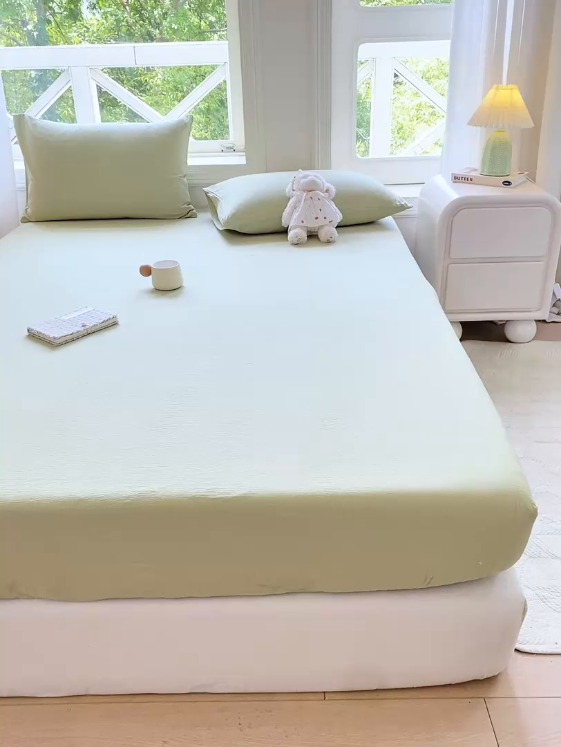 91家纺网 家纺一手货源 找家纺 （总）朵朵家纺  2025新款超柔纯色单床笠单品学生宿舍床垫保护套 