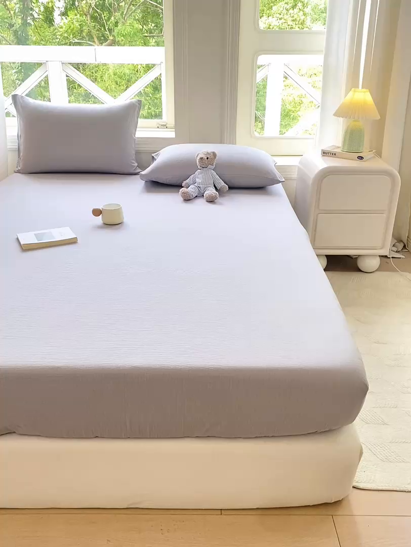 91家纺网 家纺一手货源 找家纺 （总）朵朵家纺  2025新款超柔纯色单床笠单品学生宿舍床垫保护套 