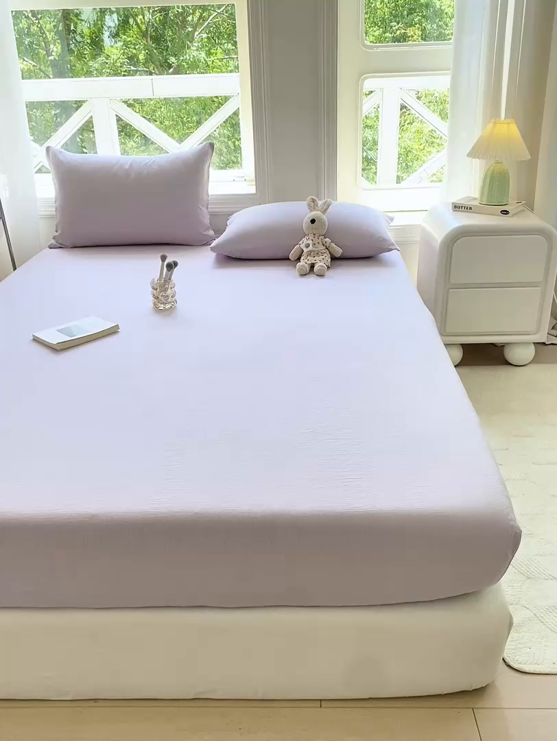 91家纺网 家纺一手货源 找家纺 （总）朵朵家纺  2025新款超柔纯色单床笠单品学生宿舍床垫保护套 