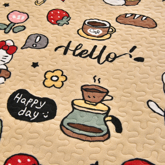 91家纺网 家纺一手货源 找家纺 艺慕家纺 2025新款时尚印花牛奶绒床盖四件套 可爱猫