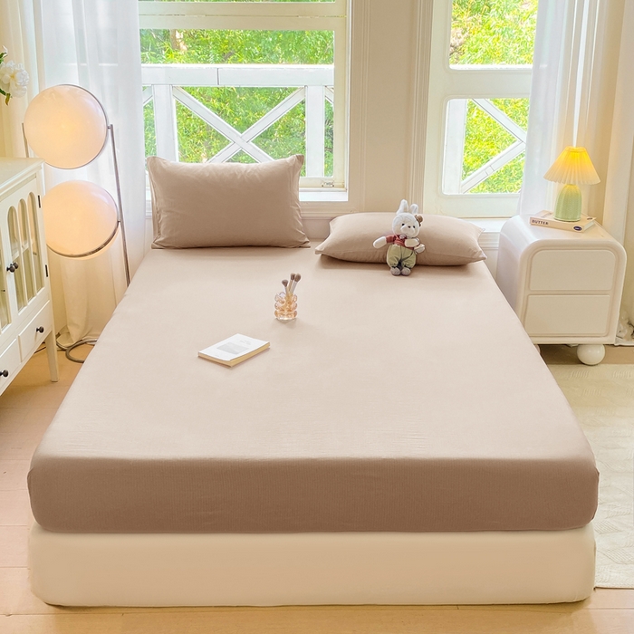 91家纺网 家纺一手货源 找家纺 （总）朵朵家纺  2025新款超柔纯色单床笠单品学生宿舍床垫保护套 