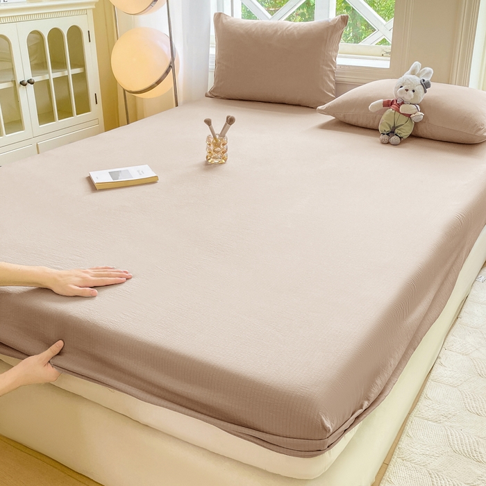 91家纺网 家纺一手货源 找家纺 （总）朵朵家纺  2025新款超柔纯色单床笠单品学生宿舍床垫保护套 