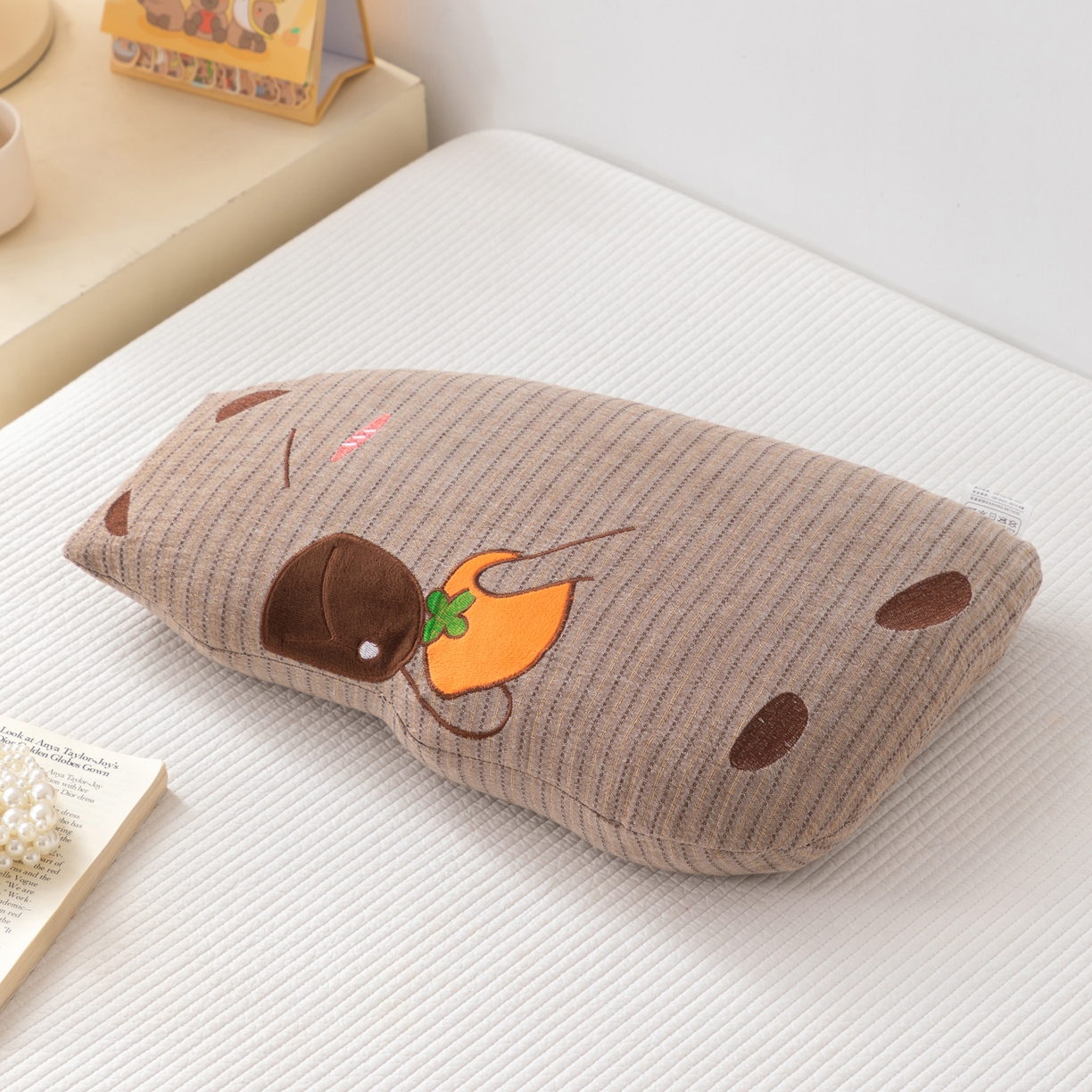 91家纺网 家纺一手货源 找家纺 大熊枕芯 2025新款卡皮巴拉荞麦枕荞麦壳枕头枕芯 卡皮巴拉-灰