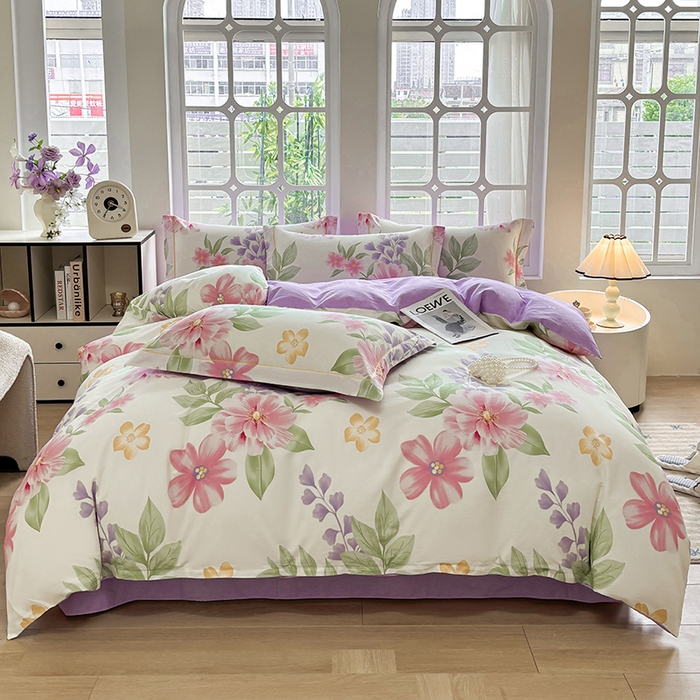 91家纺网 家纺一手货源 找家纺 （总）宇彬家纺 2025新款13070全棉纯棉印花单被套一字绣工艺款