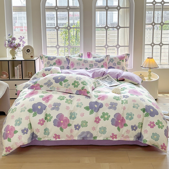 91家纺网 家纺一手货源 找家纺 （总）宇彬家纺 2025新款13070全棉纯棉印花单被套一字绣工艺款