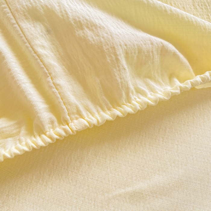 91家纺网 家纺一手货源 找家纺 朵朵家纺  2025新款超柔纯色单床笠单品学生宿舍床垫保护套  奶黄