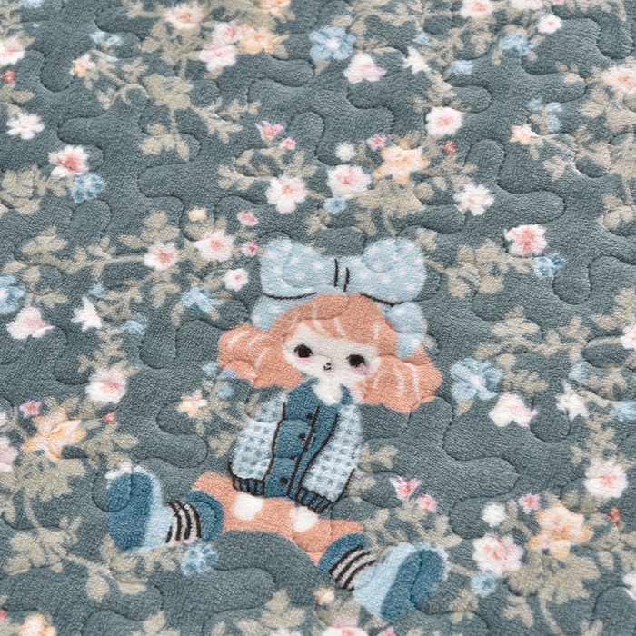 91家纺网 家纺一手货源 找家纺 艺慕家纺 2025新款时尚印花牛奶绒床盖四件套 花田公主