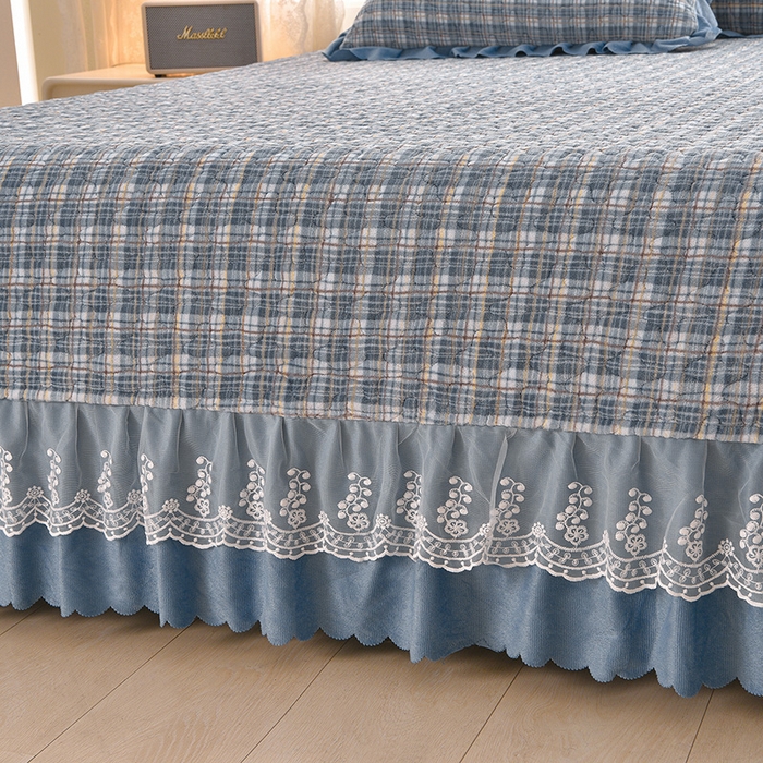 91家纺网 家纺一手货源 找家纺 艺慕家纺 2025新款时尚印花牛奶绒床盖四件套 格韵