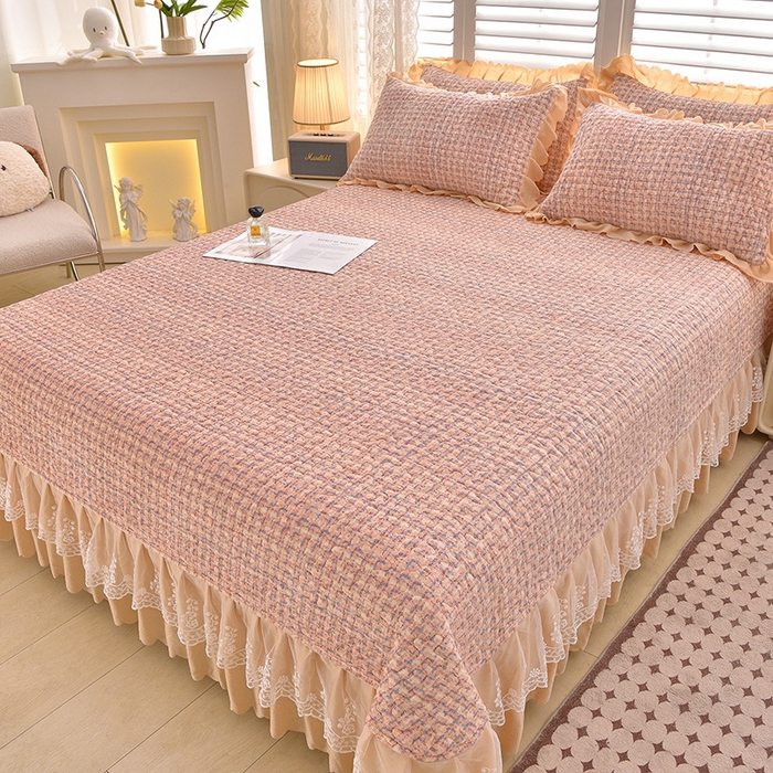 91家纺网 家纺一手货源 找家纺 艺慕家纺 2025新款时尚印花牛奶绒床盖四件套 波西米亚