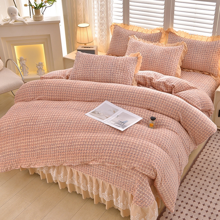 91家纺网 家纺一手货源 找家纺 艺慕家纺 2025新款时尚印花牛奶绒床盖四件套 波西米亚