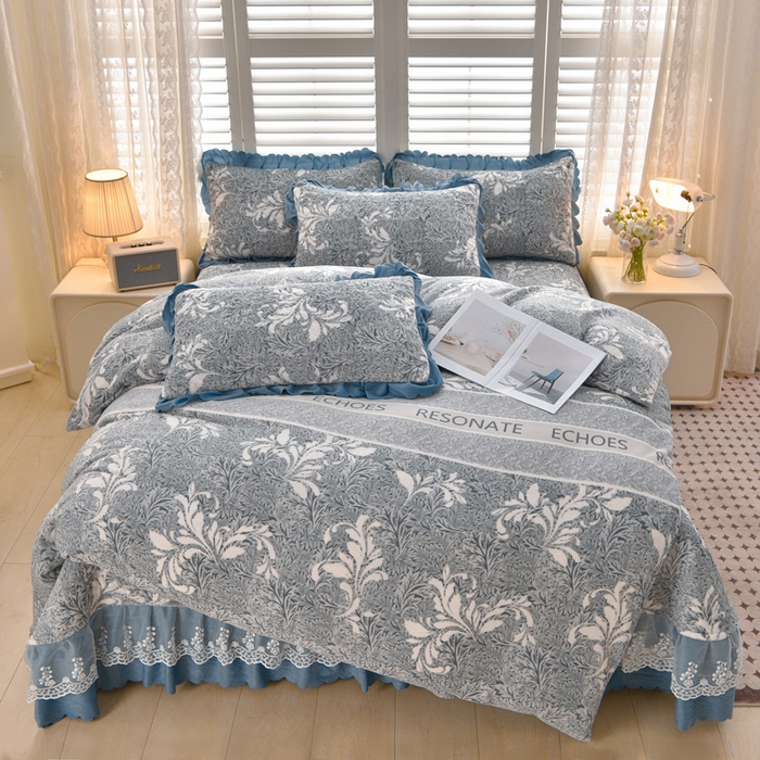 91家纺网 家纺一手货源 找家纺 艺慕家纺 2025新款时尚印花牛奶绒床盖四件套 异域风情