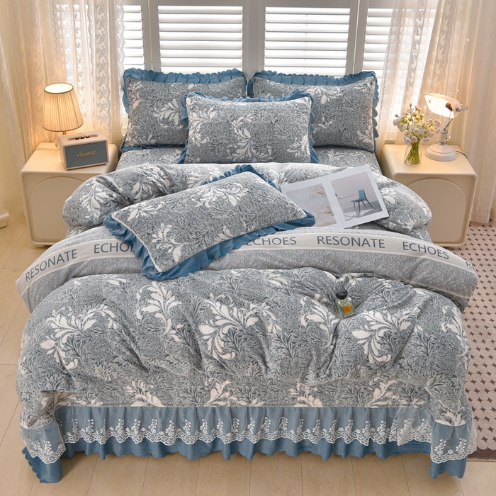 91家纺网 家纺一手货源 找家纺 艺慕家纺 2025新款时尚印花牛奶绒床盖四件套 异域风情