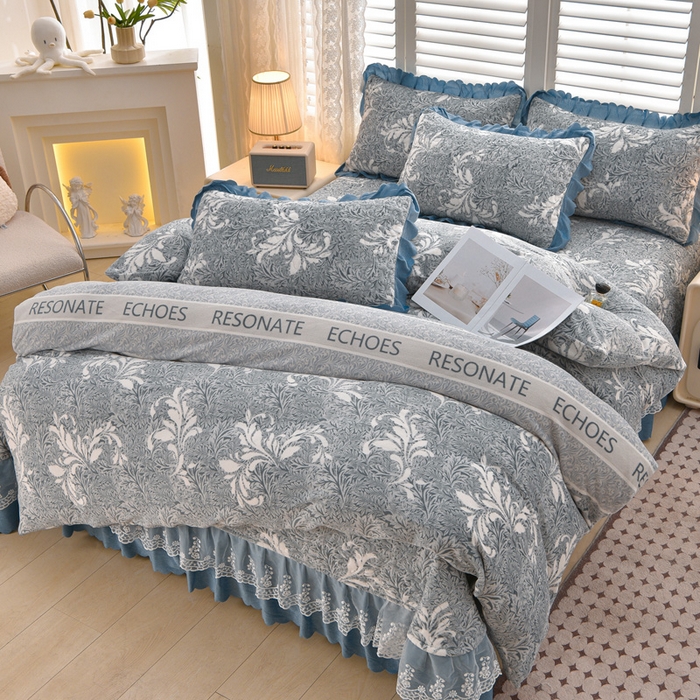 91家纺网 家纺一手货源 找家纺 艺慕家纺 2025新款时尚印花牛奶绒床盖四件套 异域风情