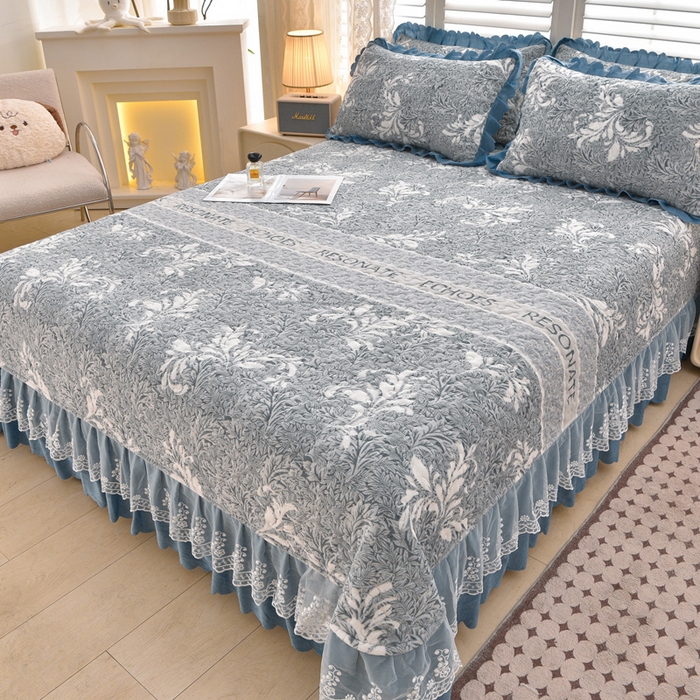 91家纺网 家纺一手货源 找家纺 艺慕家纺 2025新款时尚印花牛奶绒床盖四件套 异域风情