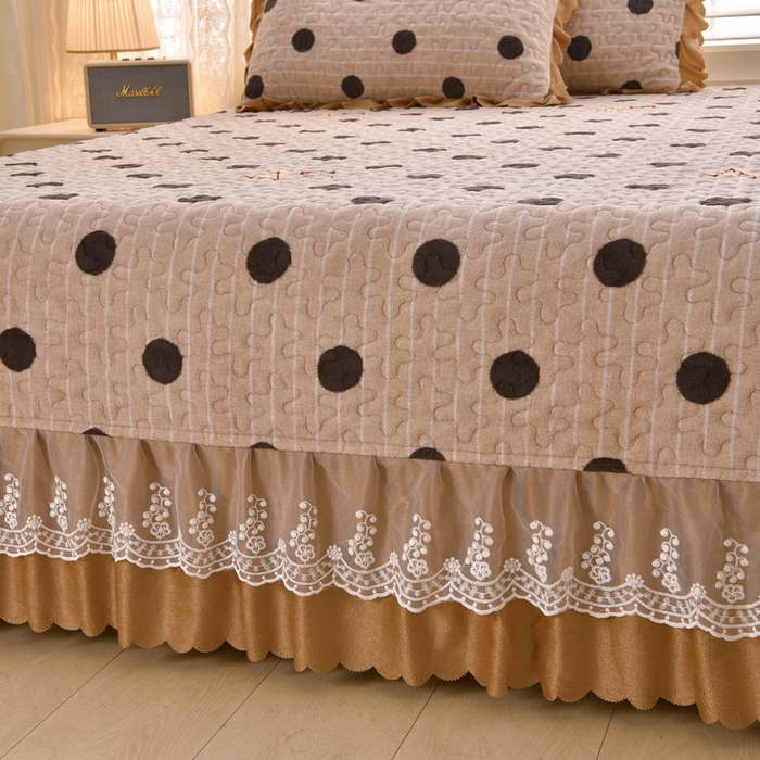 91家纺网 家纺一手货源 找家纺 艺慕家纺 2025新款时尚印花牛奶绒床盖四件套 幸运圈圈