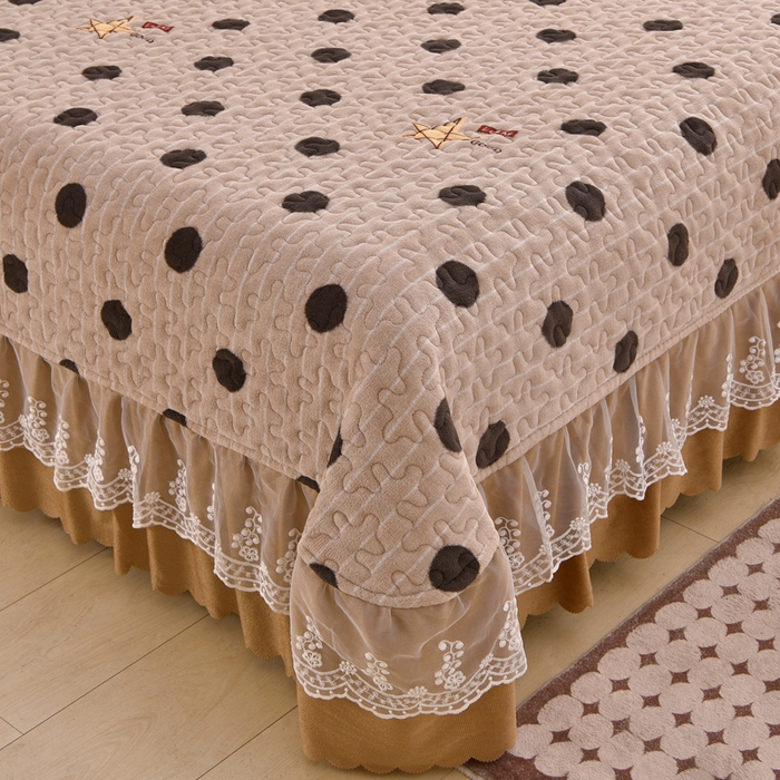 91家纺网 家纺一手货源 找家纺 艺慕家纺 2025新款时尚印花牛奶绒床盖四件套 幸运圈圈