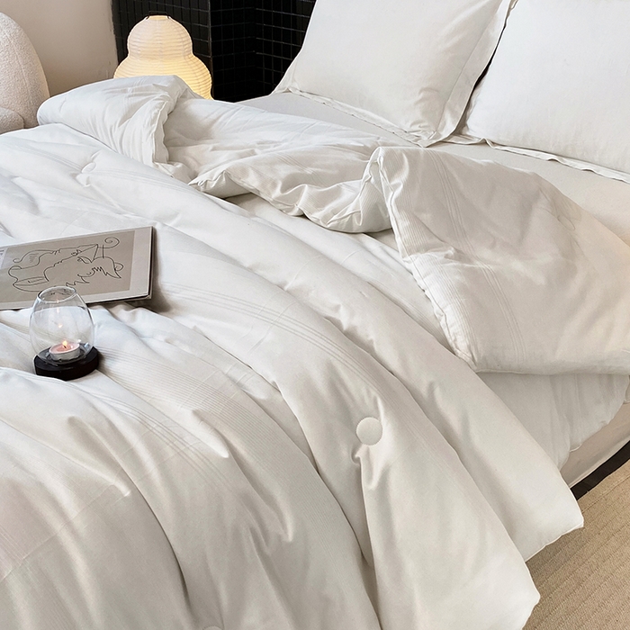 91家纺网 家纺一手货源 找家纺 （总）未来家居 2025新款SPD001简约大豆被全棉小提花简约条李官奇51%大豆夏被春秋被冬被被子被芯