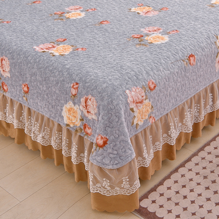 91家纺网 家纺一手货源 找家纺 艺慕家纺 2025新款时尚印花牛奶绒床盖四件套 国色天香