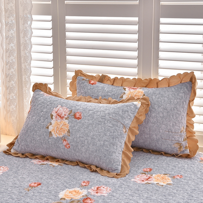 91家纺网 家纺一手货源 找家纺 艺慕家纺 2025新款时尚印花牛奶绒床盖四件套 国色天香