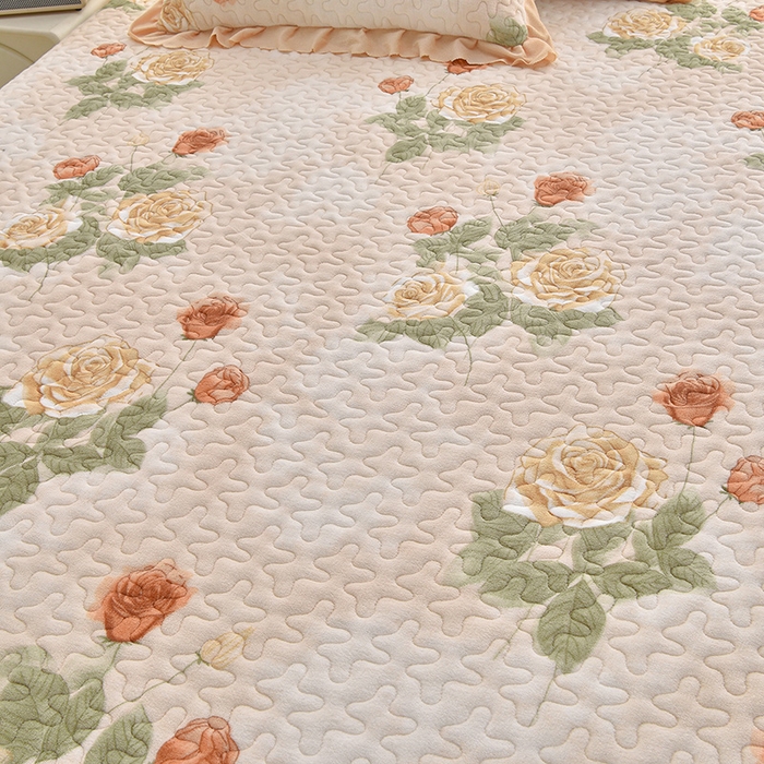 91家纺网 家纺一手货源 找家纺 艺慕家纺 2025新款时尚印花牛奶绒床盖四件套 盛世牡丹