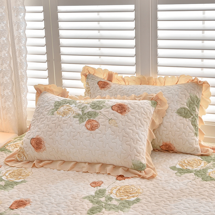 91家纺网 家纺一手货源 找家纺 艺慕家纺 2025新款时尚印花牛奶绒床盖四件套 盛世牡丹