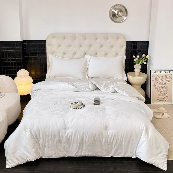 91家纺网 家纺一手货源 找家纺 （总）未来家居 2025新款SPD008卡迪羊毛被全棉60支大提花51%羊毛被夏被春秋被冬被被子被芯