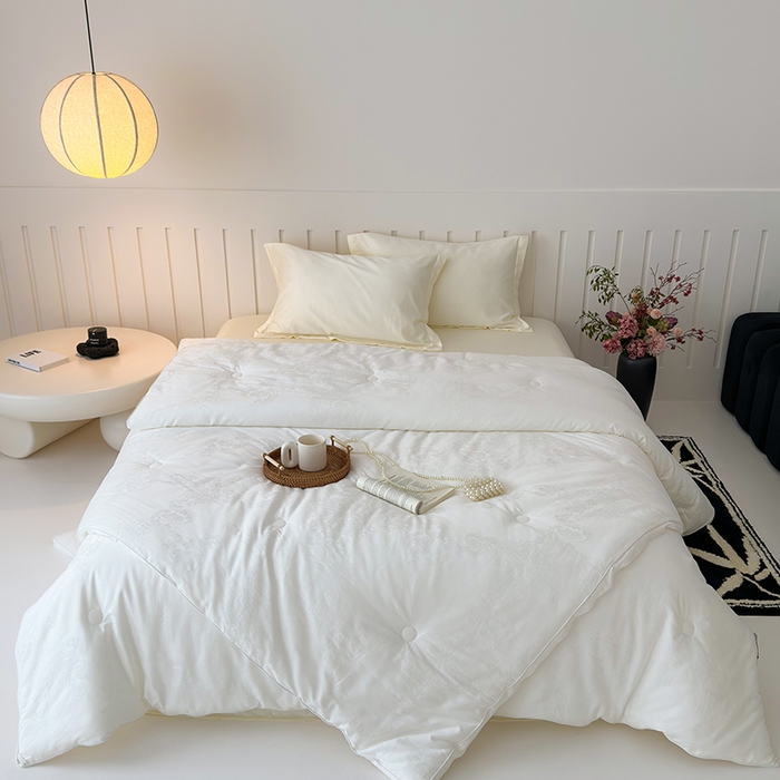 91家纺网 家纺一手货源 找家纺 （总）未来家居 2025新款SPD009星辰全棉60支大提花抗菌防螨防霉子母被子被芯