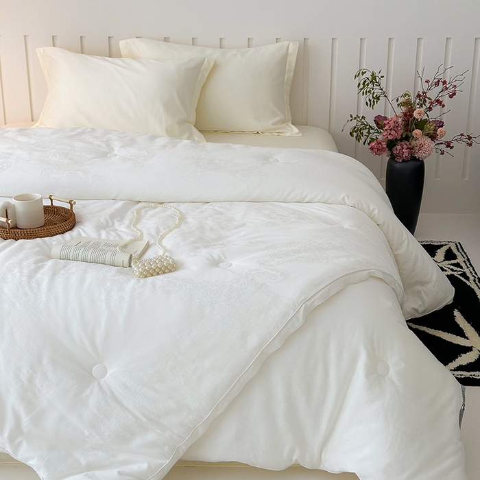 91家纺网 家纺一手货源 找家纺 （总）未来家居 2025新款SPD009星辰全棉60支大提花抗菌防螨防霉子母被子被芯