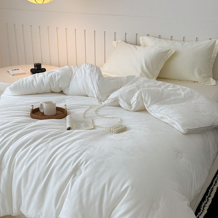 91家纺网 家纺一手货源 找家纺 （总）未来家居 2025新款SPD009星辰全棉60支大提花抗菌防螨防霉子母被子被芯