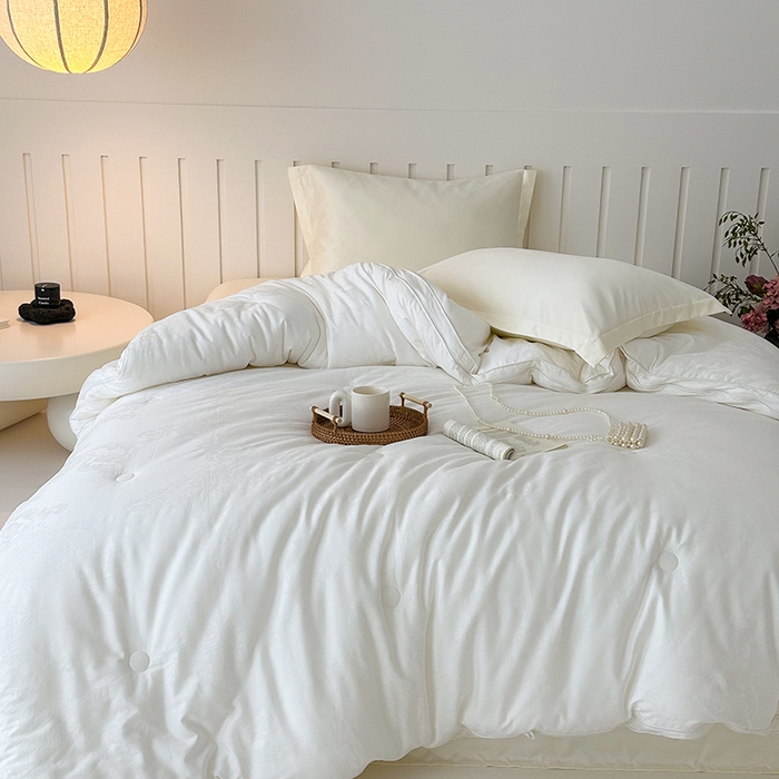 91家纺网 家纺一手货源 找家纺 （总）未来家居 2025新款SPD009星辰全棉60支大提花抗菌防螨防霉子母被子被芯