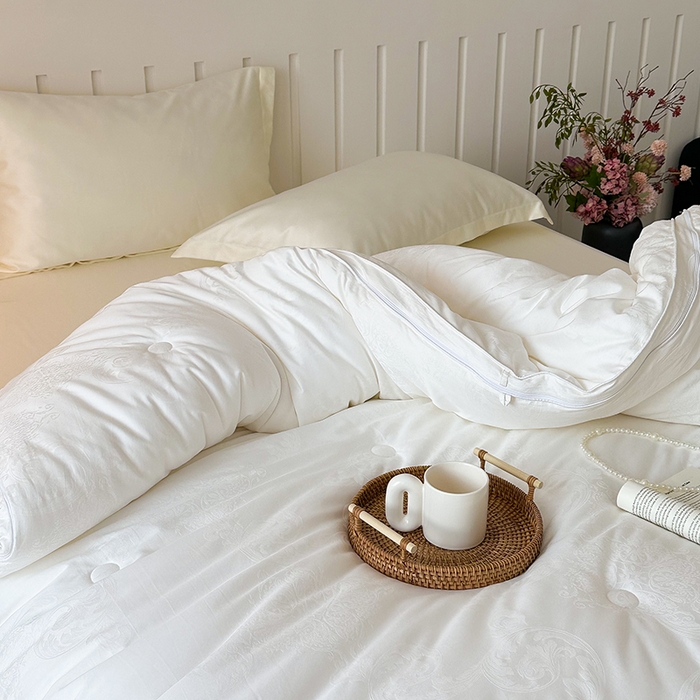 91家纺网 家纺一手货源 找家纺 （总）未来家居 2025新款SPD009星辰全棉60支大提花抗菌防螨防霉子母被子被芯