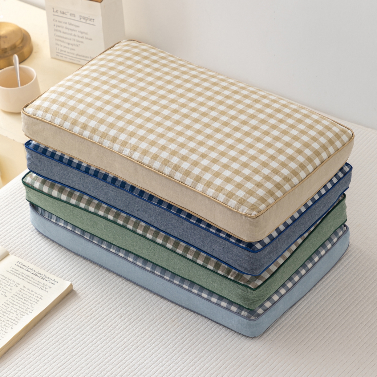 （总）大熊枕芯 2025新款全棉水洗棉简约荞麦枕头枕芯