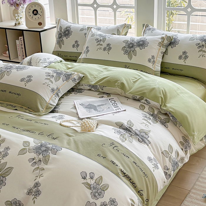 91家纺网 家纺一手货源 找家纺 宇彬家纺 2025新款13070全棉纯棉印花单被套一字绣工艺款 一字绣 暗香