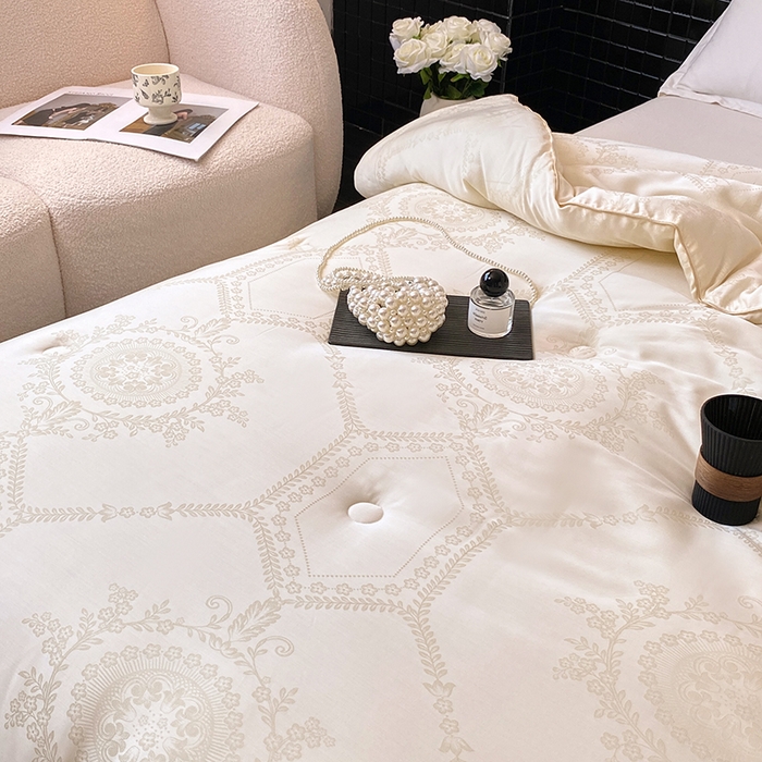 91家纺网 家纺一手货源 找家纺 （总）未来家居 2025新款SPD012罗米李官奇51%大豆提花夏被春秋被冬被被子被芯