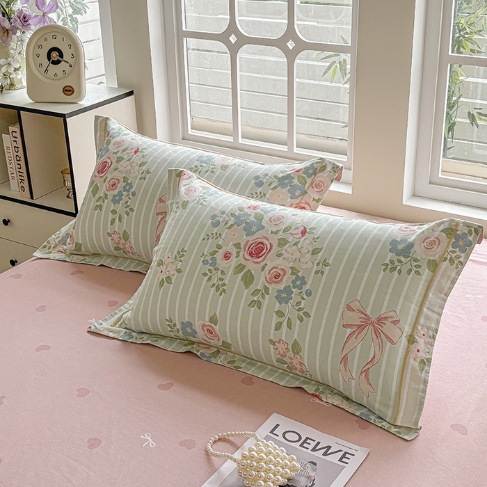 91家纺网 家纺一手货源 找家纺 宇彬家纺 2025新款13070全棉纯棉印花单被套一字绣工艺款 一字绣 清婉花语