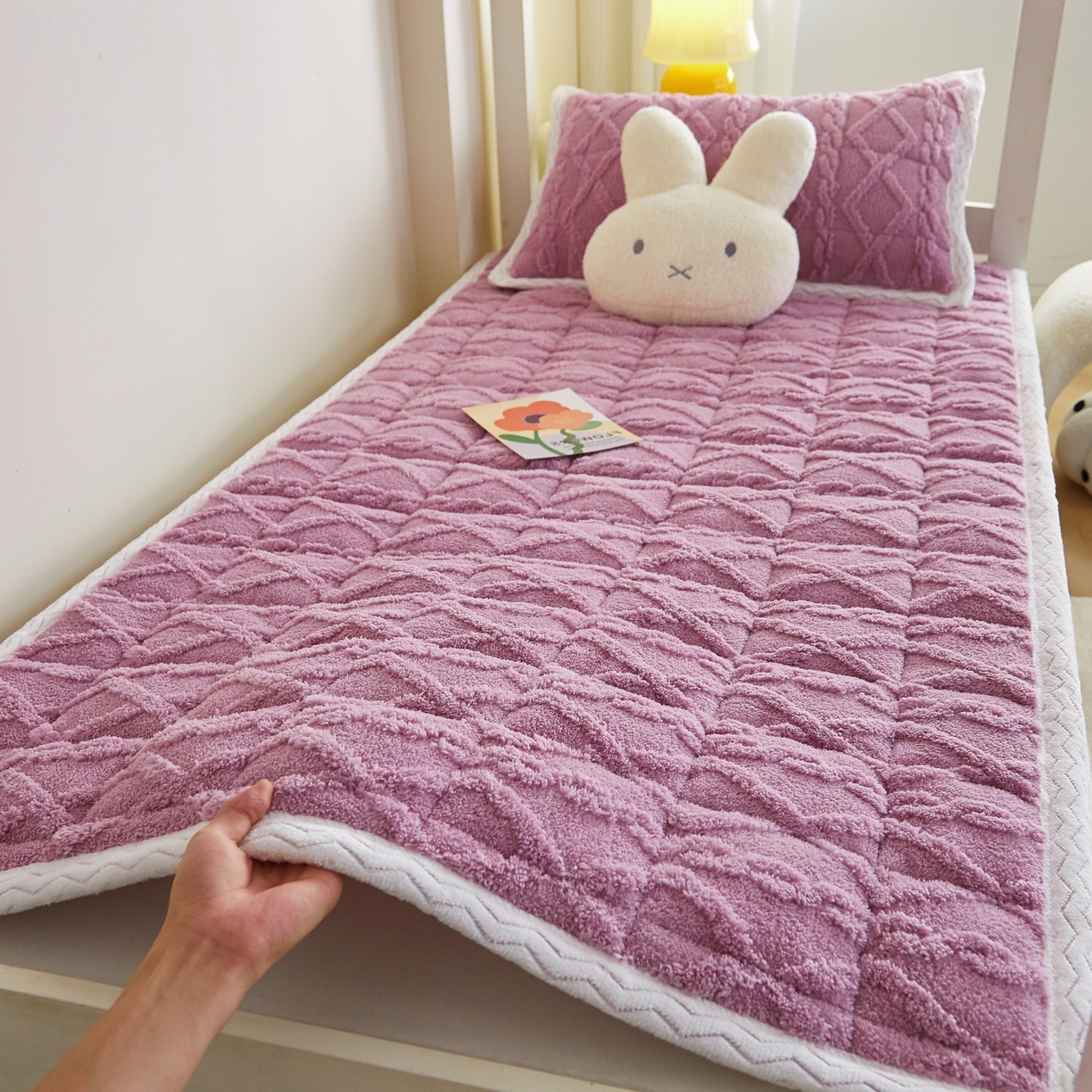 缦吉 2025新款学生款高克重塔芙蓉床褥床护垫 优雅紫（全网最低）