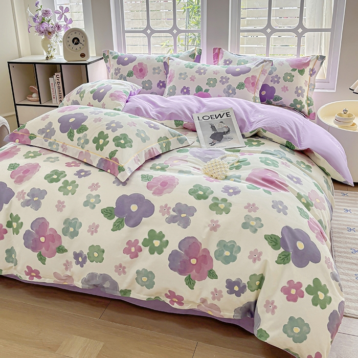 91家纺网 家纺一手货源 找家纺 宇彬家纺 2025新款13070全棉纯棉印花单被套一字绣工艺款 一字绣 小甜美