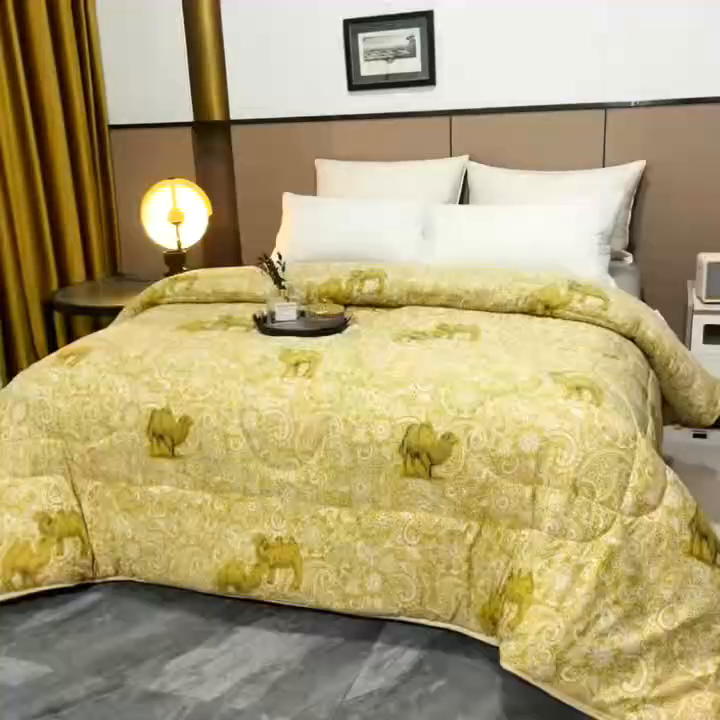 91家纺网 家纺一手货源 找家纺 （总）妙赞家纺 2025新款驼毛被礼品被