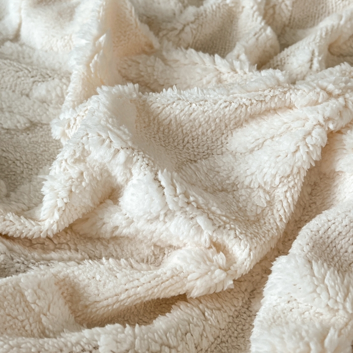 91家纺网 家纺一手货源 找家纺 米瑞娜 2025秋冬新款塔芙绒床笠跨境外贸单品尺寸齐全 白色