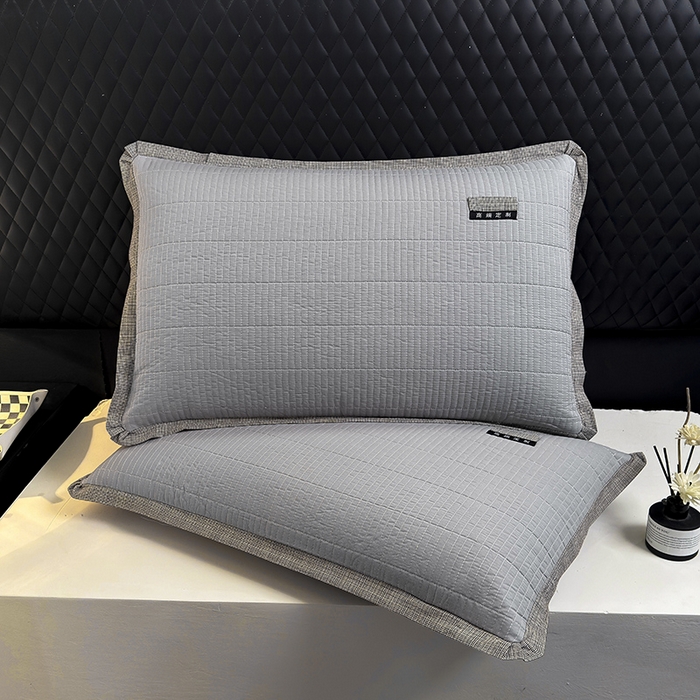 91家纺网 家纺一手货源 找家纺 （总）呦呦南宋 纯棉绗缝48x74cm水洗棉枕套中层夹棉单品拉链款一对装全棉高端定制款平边枕套