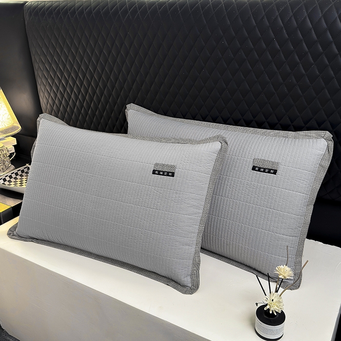 91家纺网 家纺一手货源 找家纺 （总）呦呦南宋 纯棉绗缝48x74cm水洗棉枕套中层夹棉单品拉链款一对装全棉高端定制款平边枕套