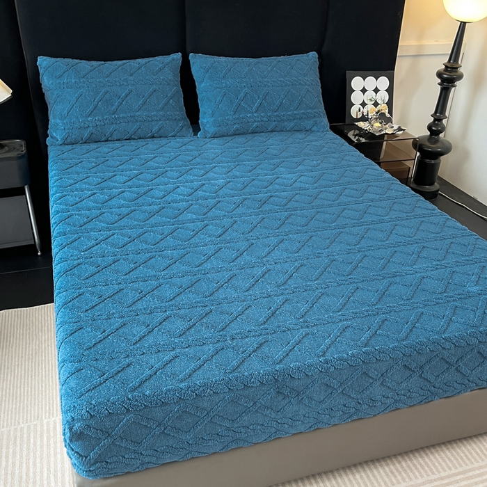 91家纺网 家纺一手货源 找家纺 米瑞娜 2025秋冬新款塔芙绒床笠跨境外贸单品尺寸齐全 宝兰