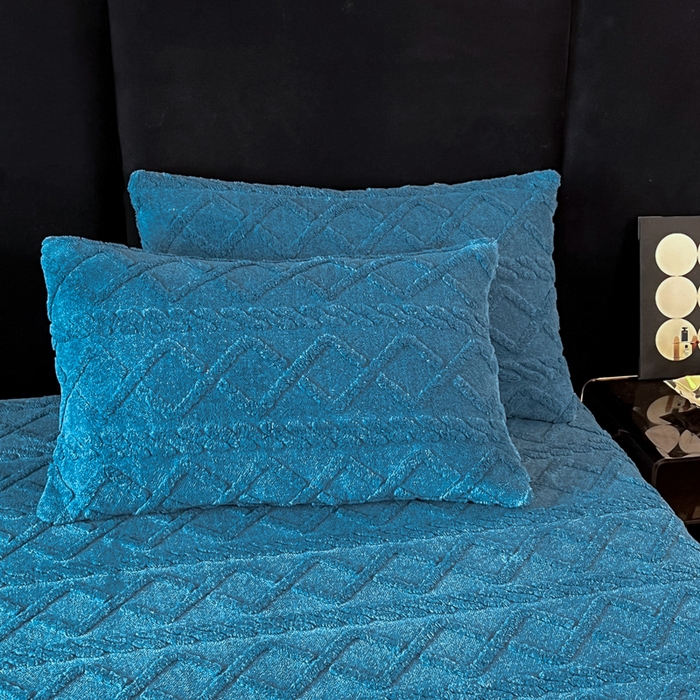 91家纺网 家纺一手货源 找家纺 米瑞娜 2025秋冬新款塔芙绒床笠跨境外贸单品尺寸齐全 宝兰